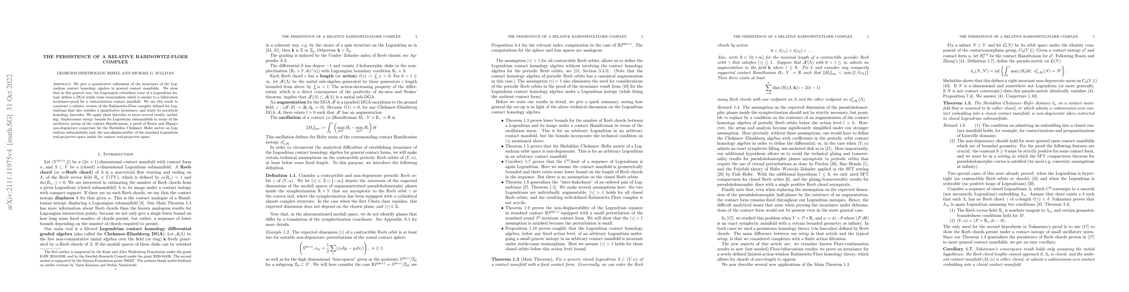 Thumbnail for The persistence of a relative Rabinowitz-Floer complex
