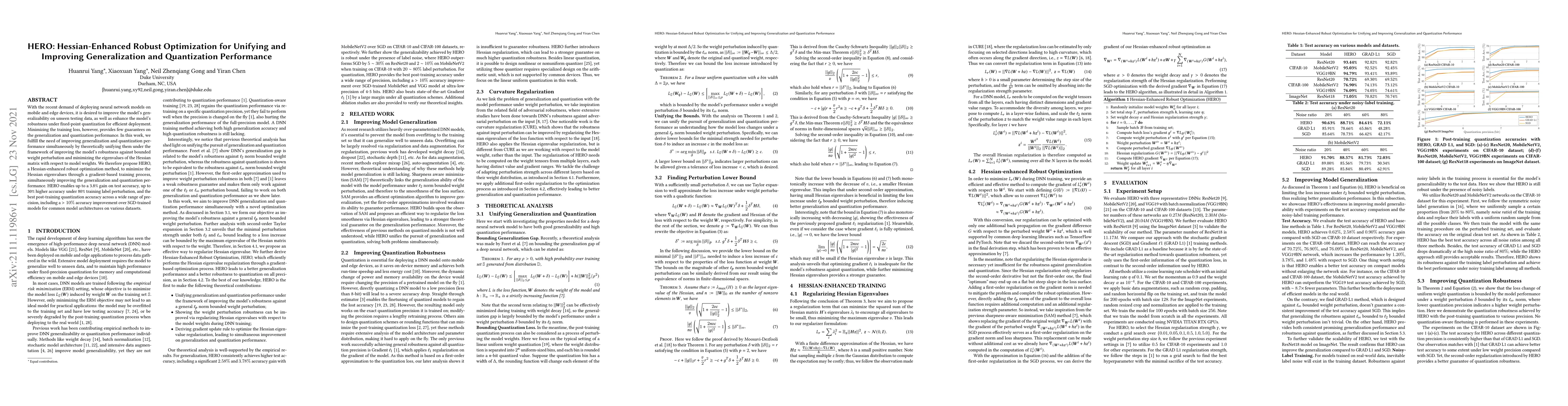 Thumbnail for HERO: Hessian-Enhanced Robust Optimization for Unifying and Improving
  Generalization and Quantization Performance