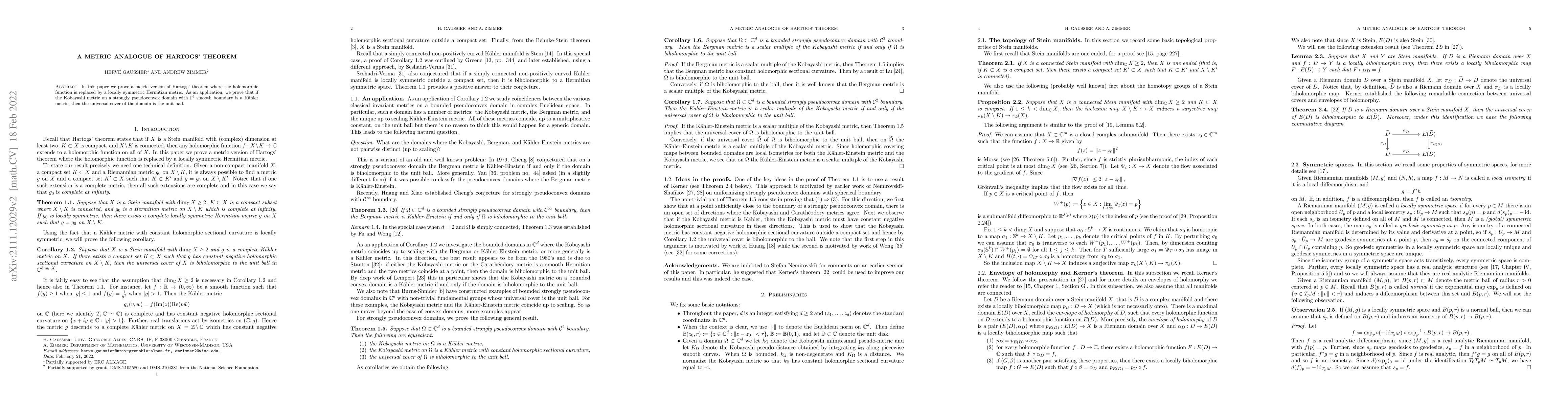 Thumbnail for A metric analogue of Hartogs' theorem