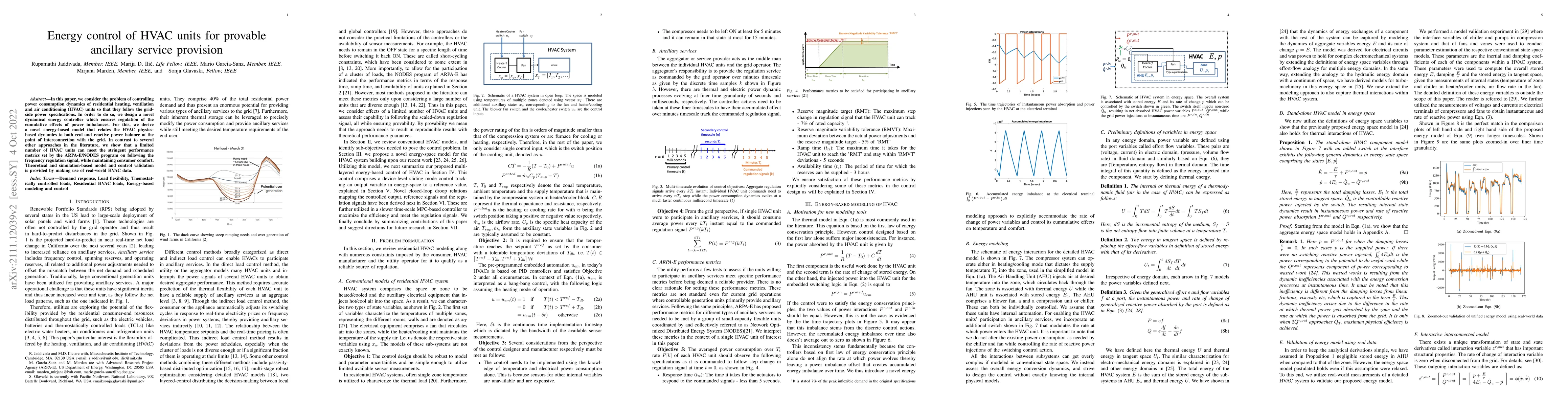 Thumbnail for Energy control of HVAC units for provable ancillary service provision