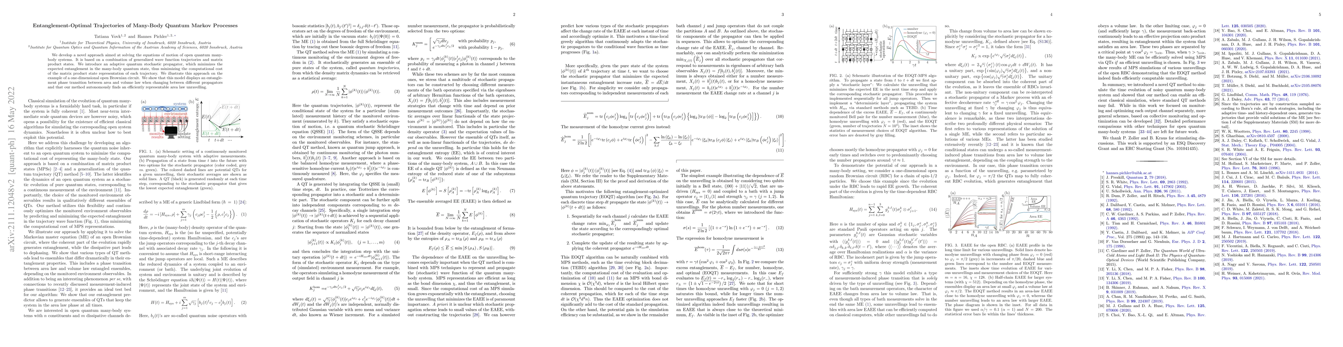 Thumbnail for Entanglement-Optimal Trajectories of Many-Body Quantum Markov Processes