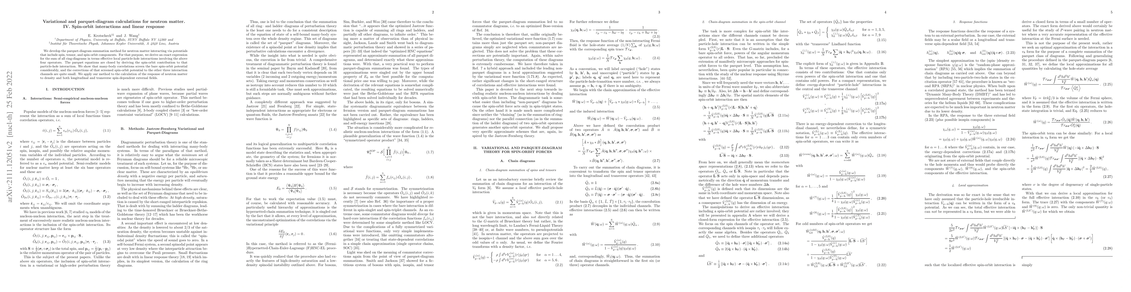 Thumbnail for Variational and parquet-diagram calculations for neutron matter. IV.
  Spin-orbit interactions and linear response