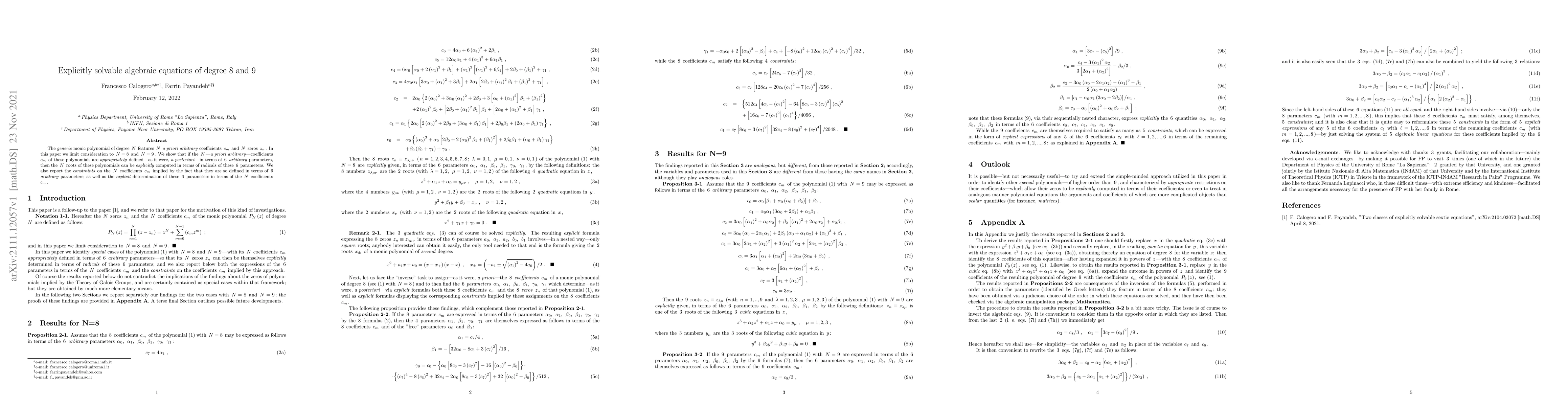 Thumbnail for Explicitly solvable algebraic equations of degree 8 and 9