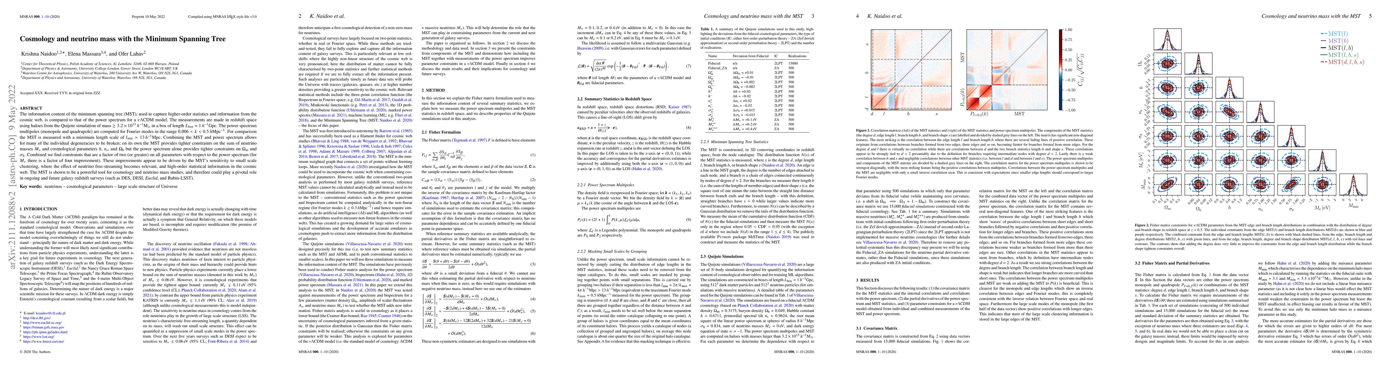 Thumbnail for Cosmology and neutrino mass with the Minimum Spanning Tree