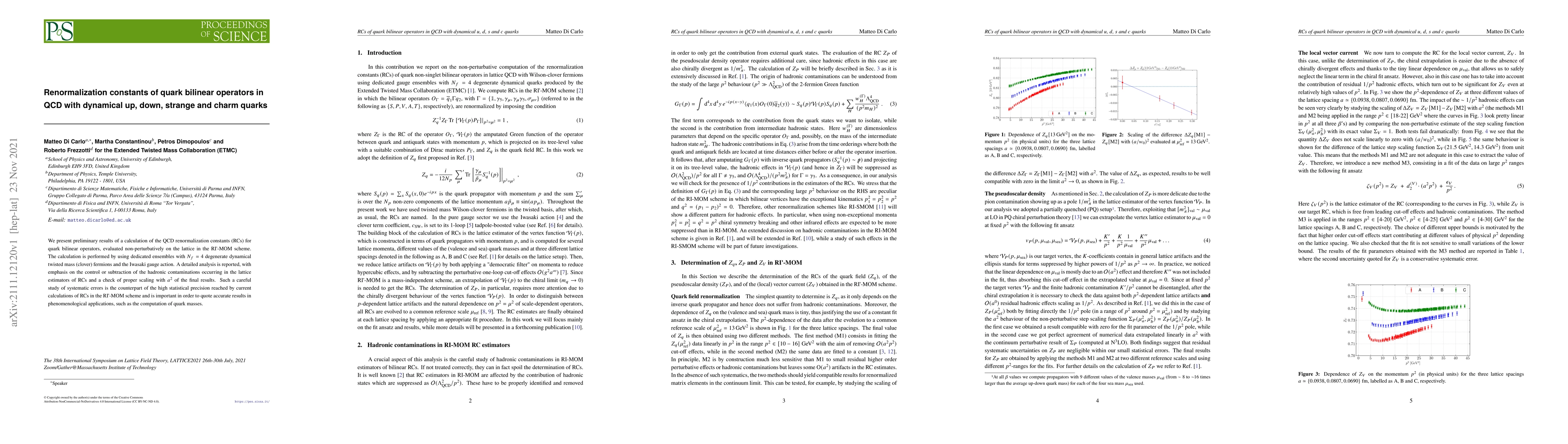 Thumbnail for Renormalization constants of quark bilinear operators in QCD with
  dynamical up, down, strange and charm quarks