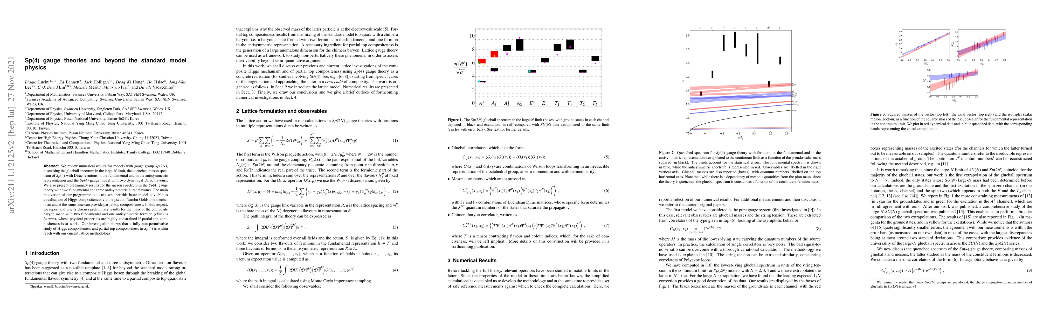 Thumbnail for Sp(4) gauge theories and beyond the standard model physics