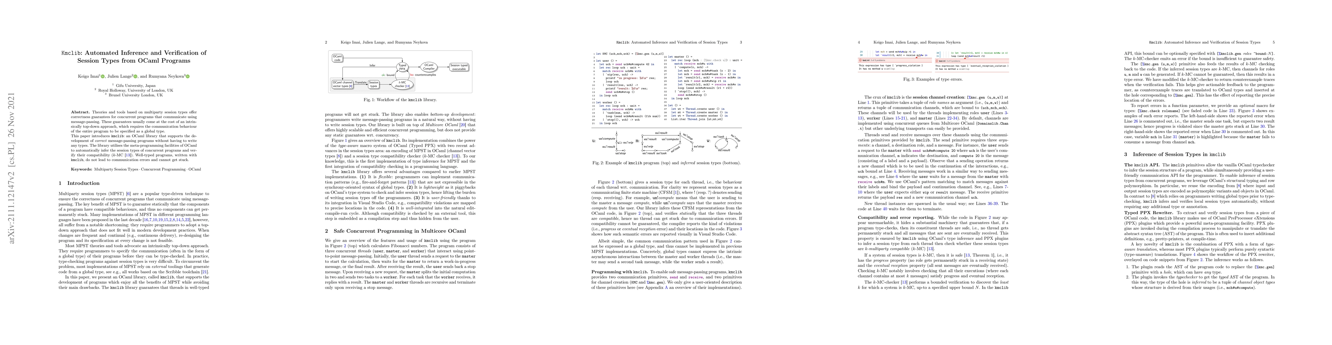 Thumbnail for kmclib: Automated Inference and Verification of Session Types
