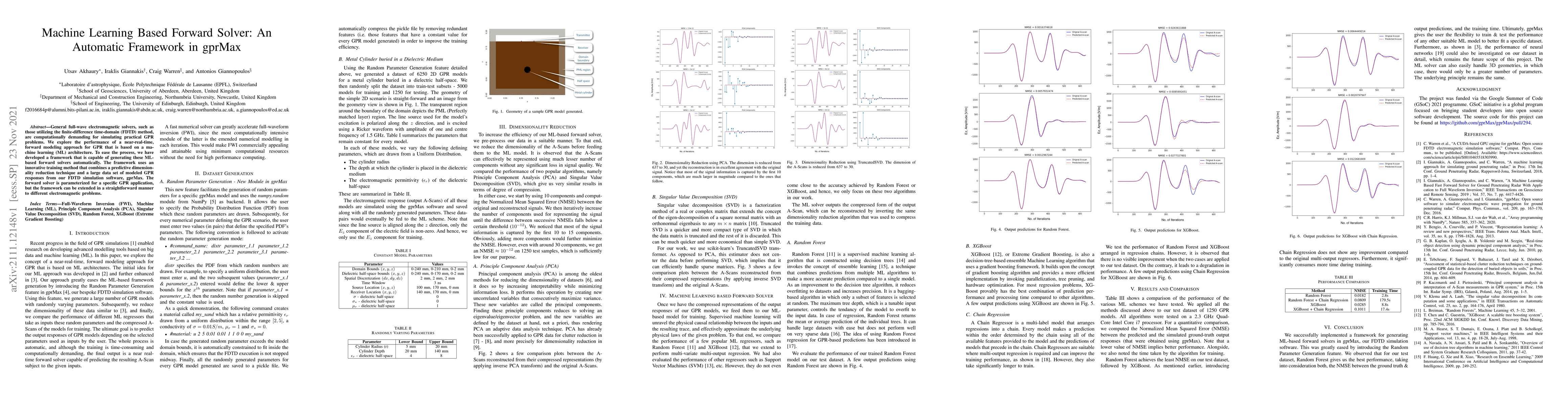 Thumbnail for Machine Learning Based Forward Solver: An Automatic Framework in gprMax