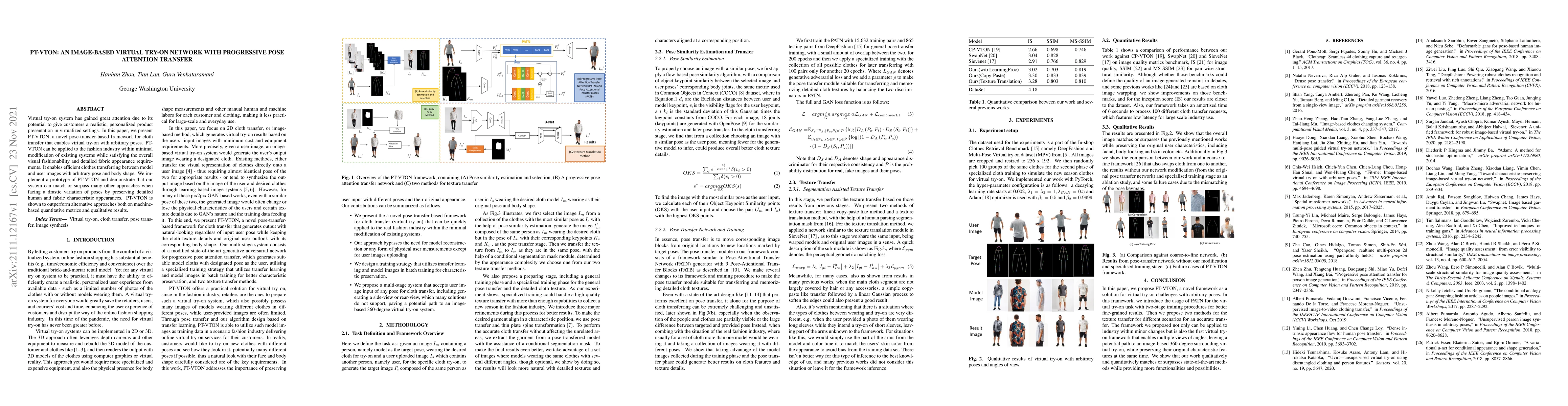 Thumbnail for PT-VTON: an Image-Based Virtual Try-On Network with Progressive Pose
  Attention Transfer