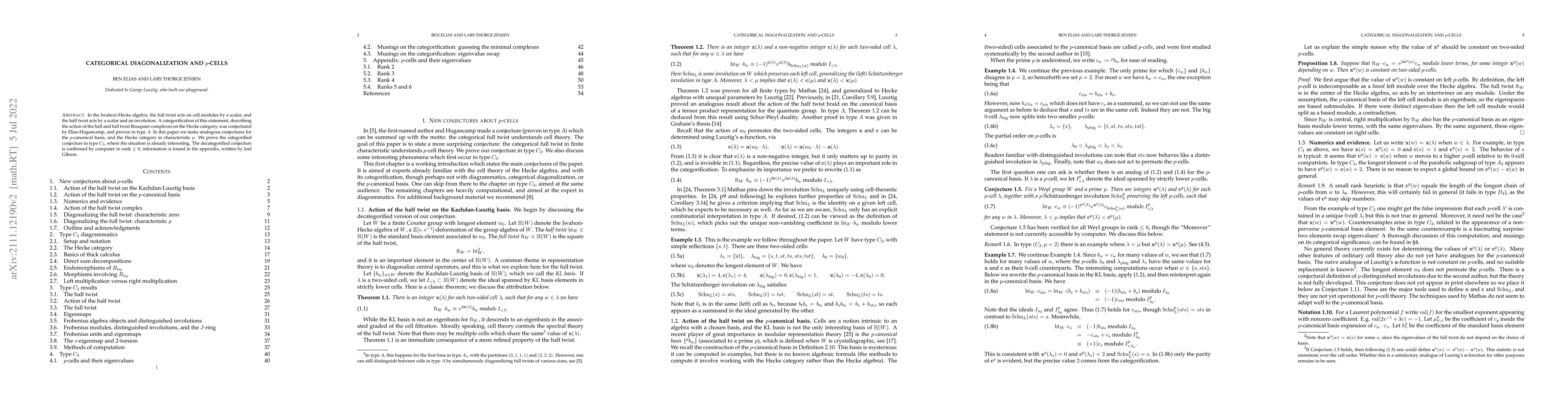 Thumbnail for Categorical diagonalization and $p$-cells