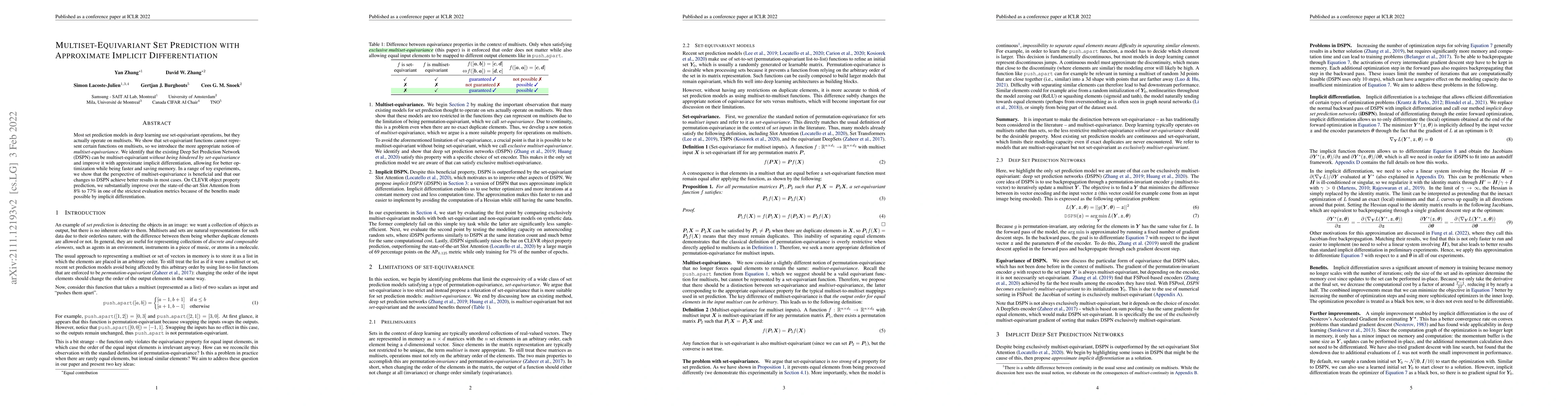Thumbnail for Multiset-Equivariant Set Prediction with Approximate Implicit
  Differentiation