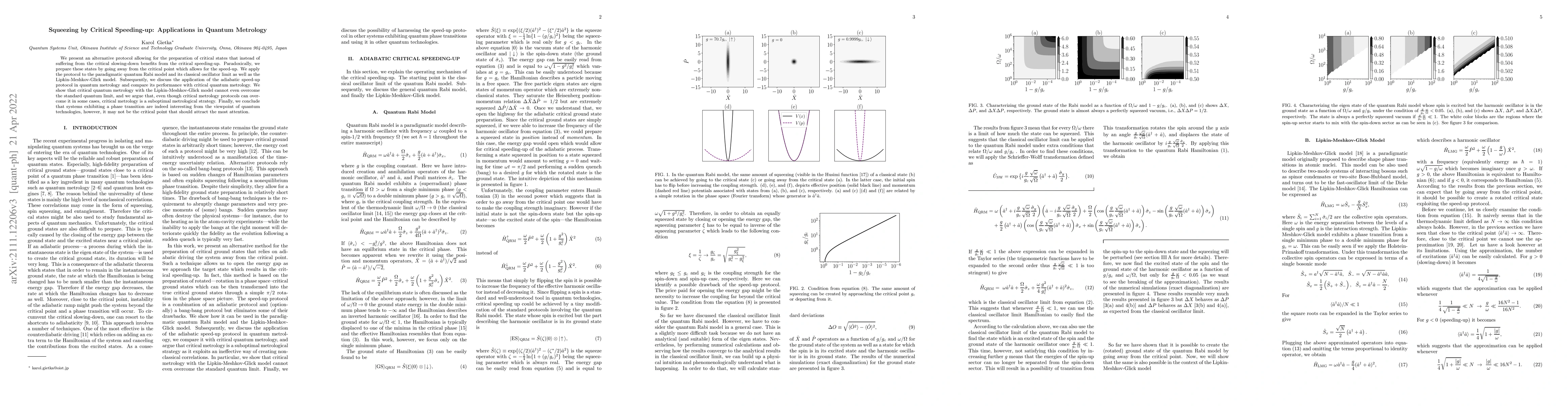 Thumbnail for Squeezing by Critical Speeding-up: Applications in Quantum Metrology