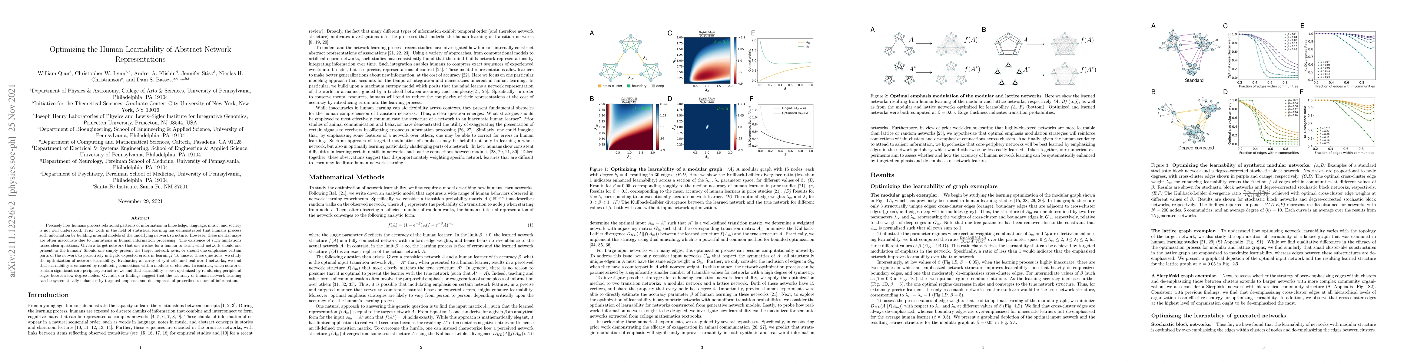 Thumbnail for Optimizing the Human Learnability of Abstract Network Representations