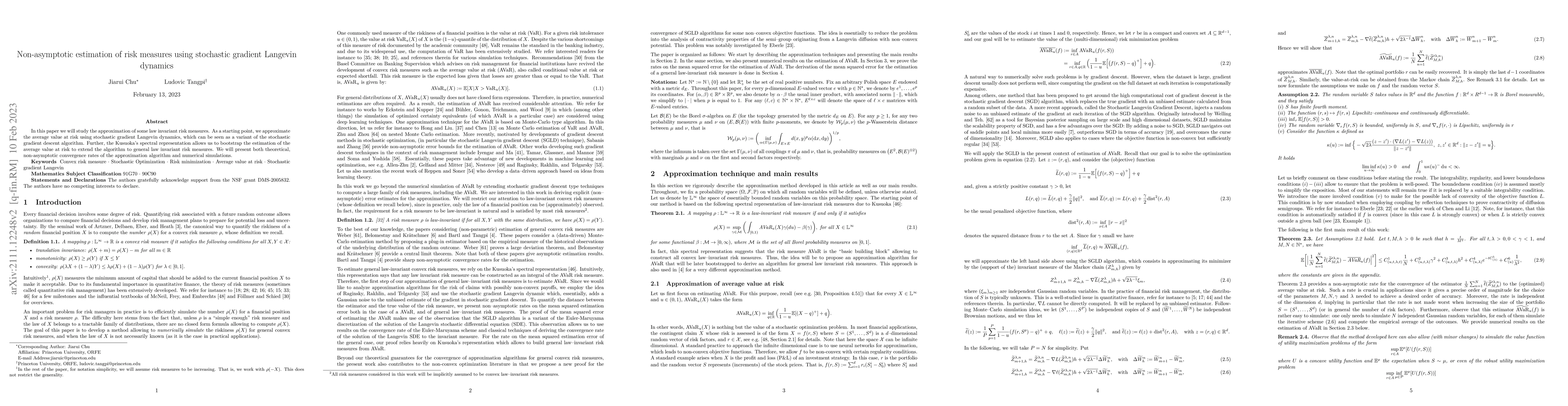 Thumbnail for Non-asymptotic estimation of risk measures using stochastic gradient
  Langevin dynamics