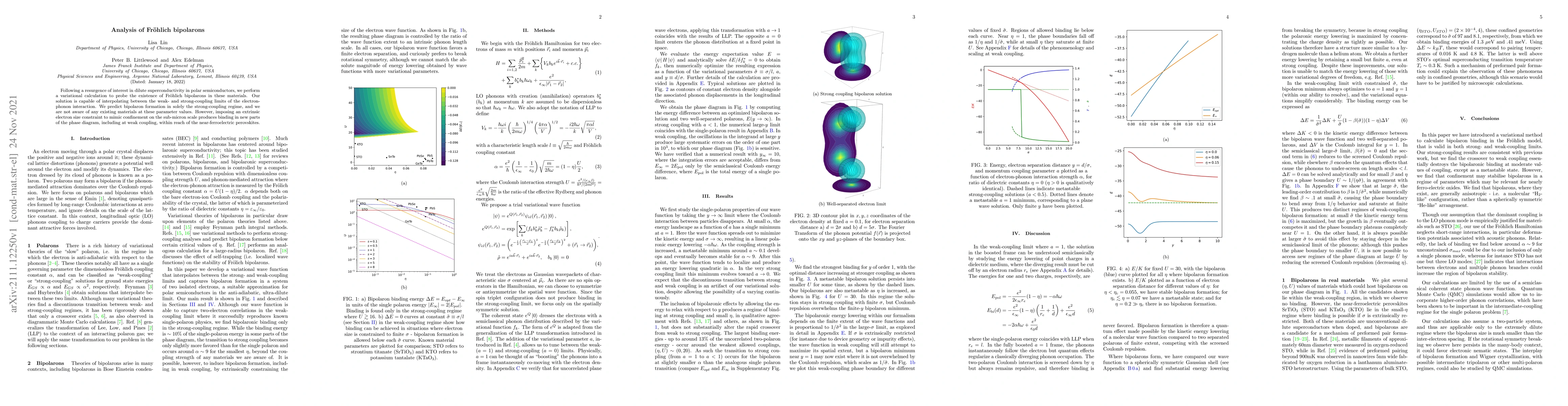 Thumbnail for Analysis of Fr\"ohlich bipolarons