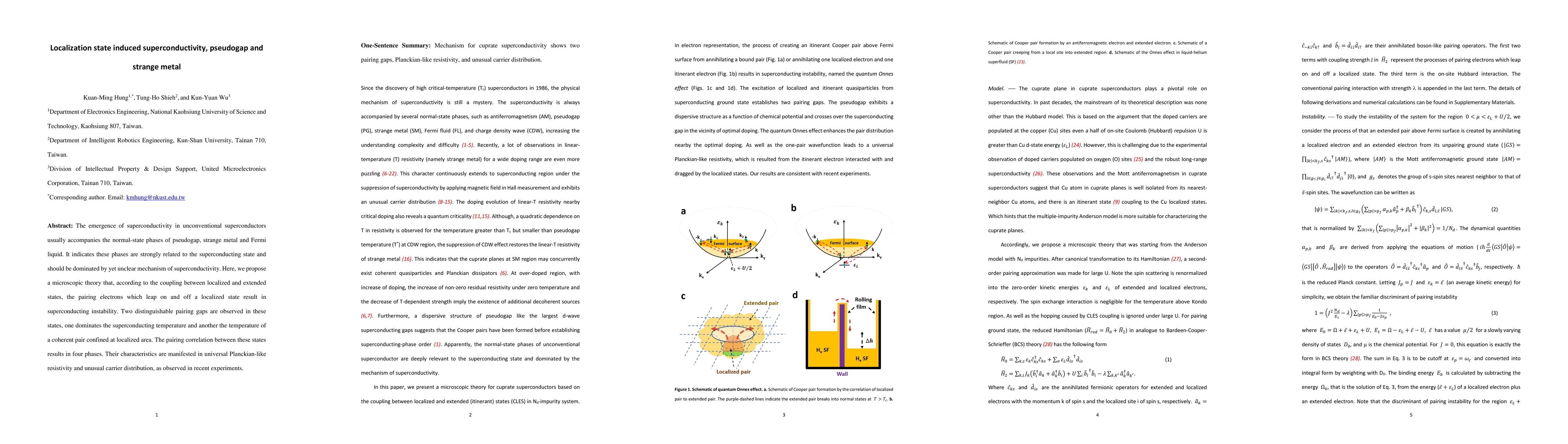 Thumbnail for Localization state induced superconductivity, pseudogap and strange
  metal
