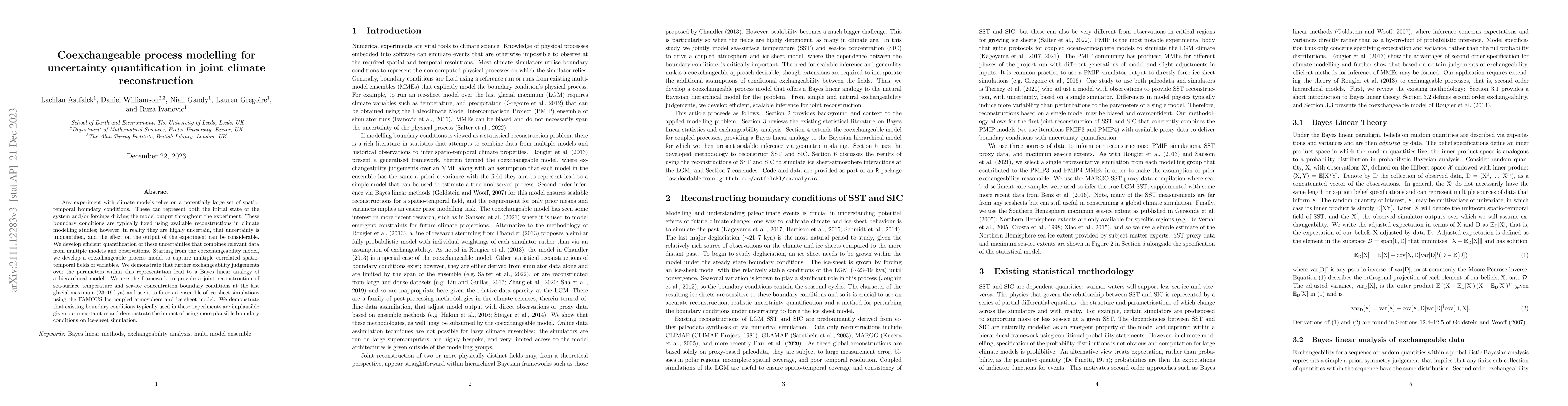 Thumbnail for Coexchangeable process modelling for uncertainty quantification in joint
  climate reconstruction