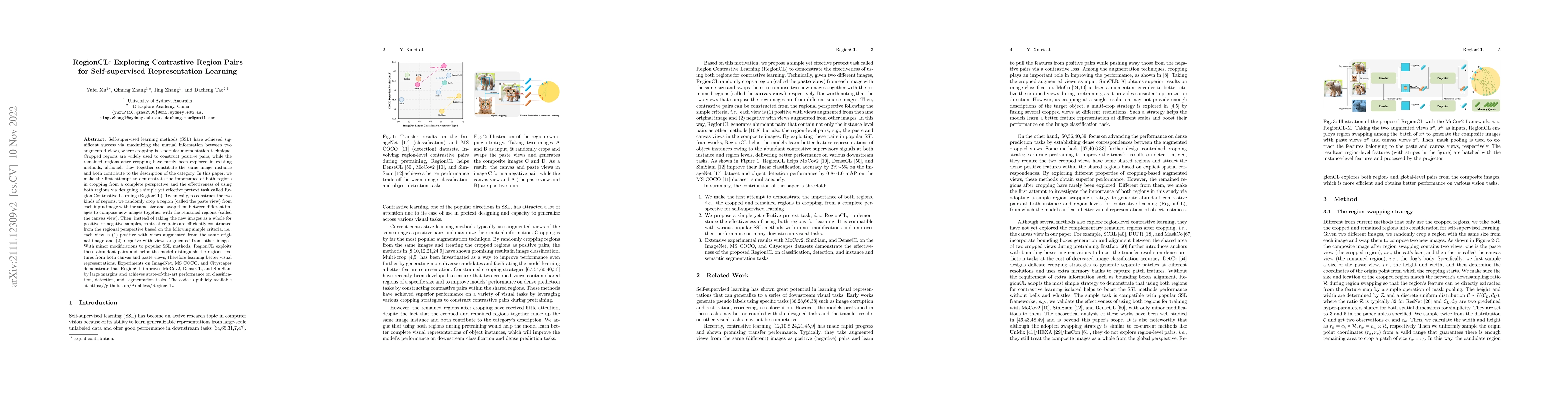 Thumbnail for RegionCL: Can Simple Region Swapping Contribute to Contrastive Learning?