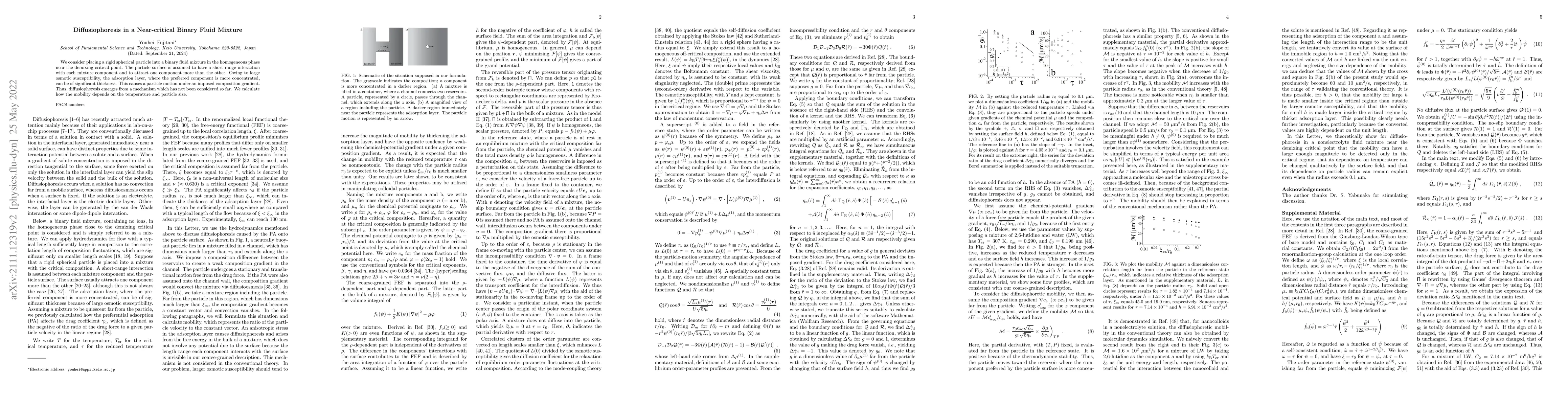 Thumbnail for Diffusiophoresis in a Near-critical Binary Fluid Mixture