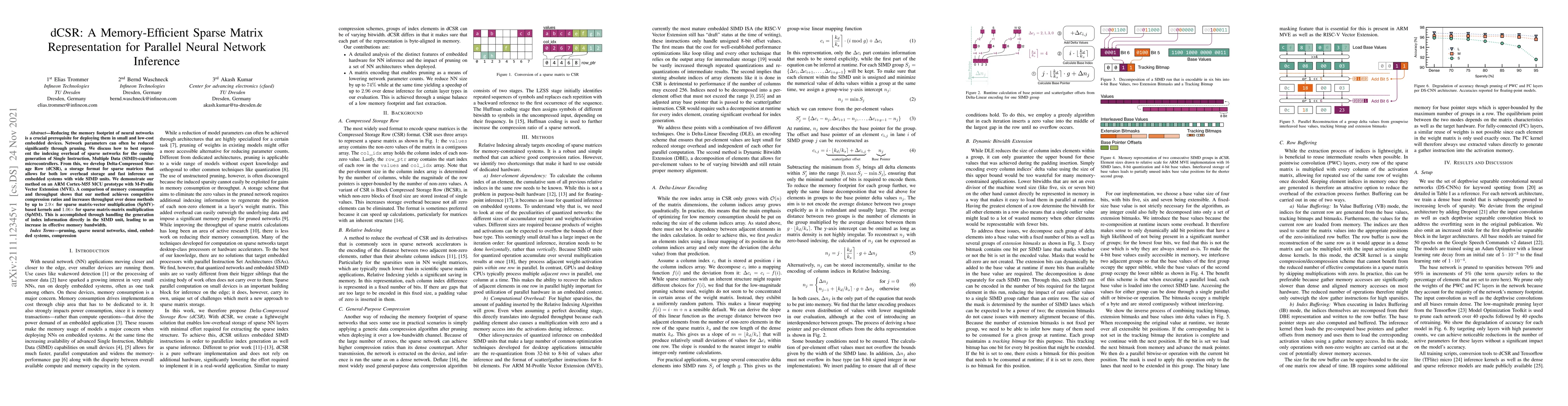Thumbnail for dCSR: A Memory-Efficient Sparse Matrix Representation for Parallel
  Neural Network Inference