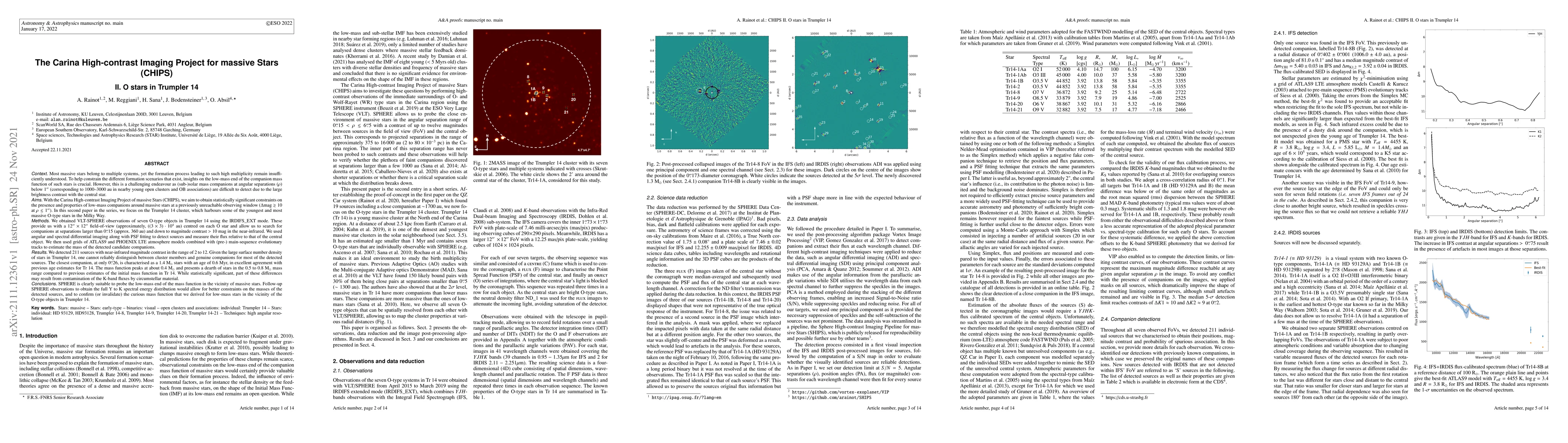 Thumbnail for The Carina High-contrast Imaging Project for massive Stars (CHIPS): II.
  O stars in Trumpler~14