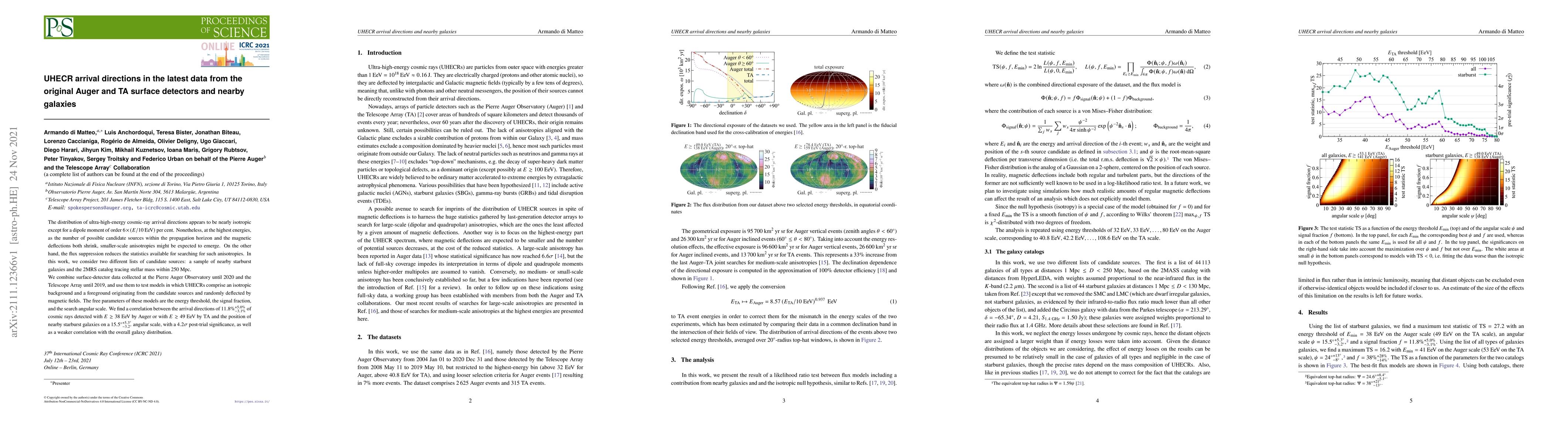 Thumbnail for UHECR arrival directions in the latest data from the original Auger and
  TA surface detectors and nearby galaxies