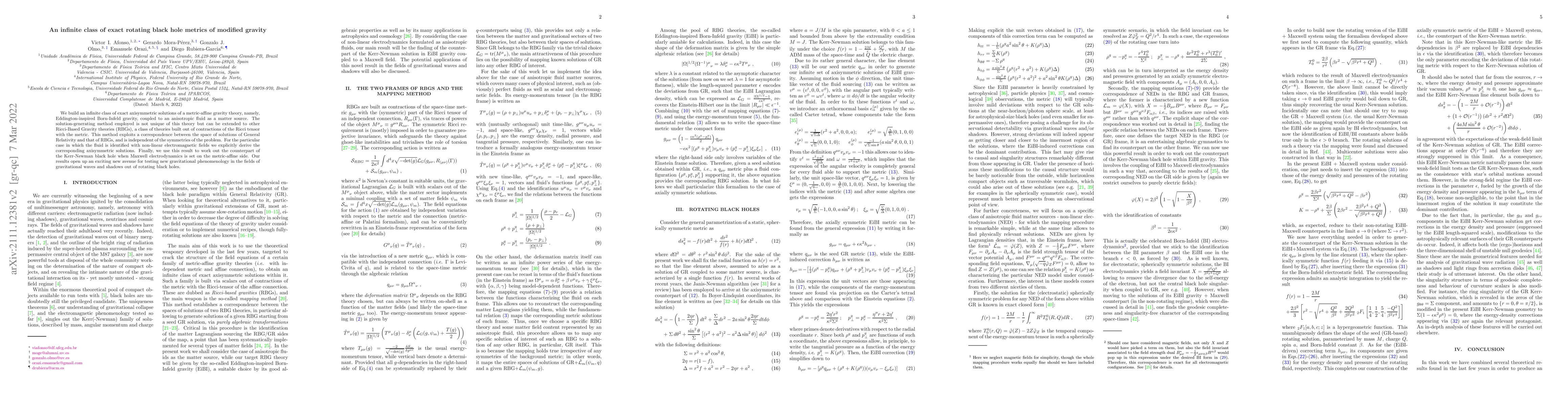 Thumbnail for An infinite class of exact rotating black hole metrics of modified
  gravity
