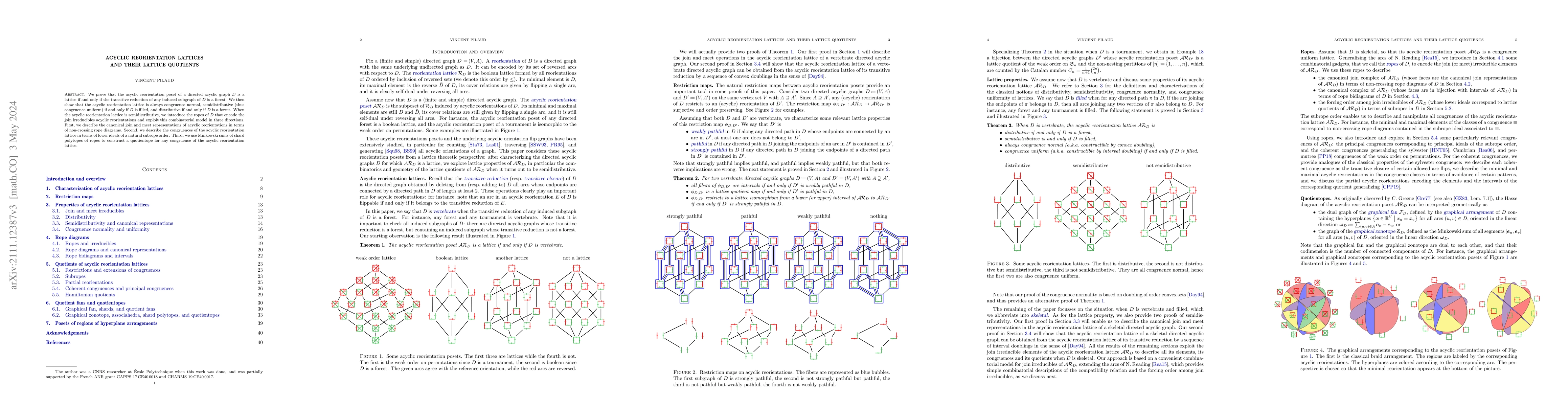 Thumbnail for Acyclic reorientation lattices and their lattice quotients
