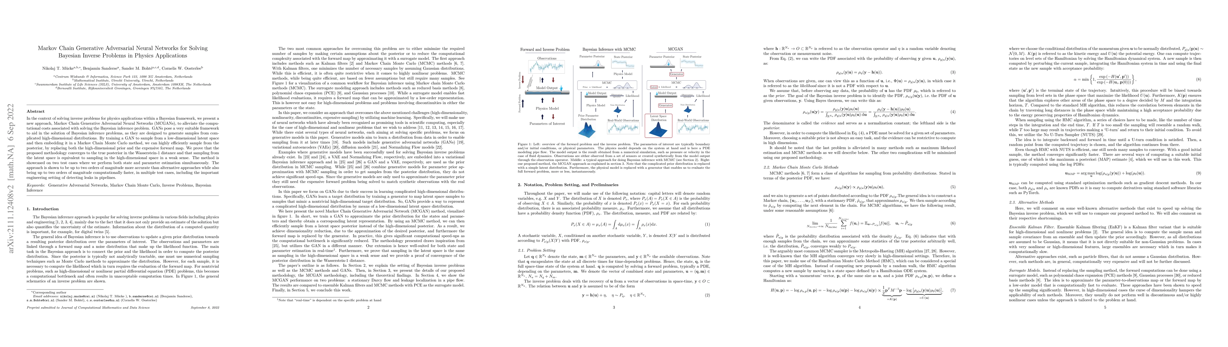 Thumbnail for Markov Chain Generative Adversarial Neural Networks for Solving Bayesian
  Inverse Problems in Physics Applications