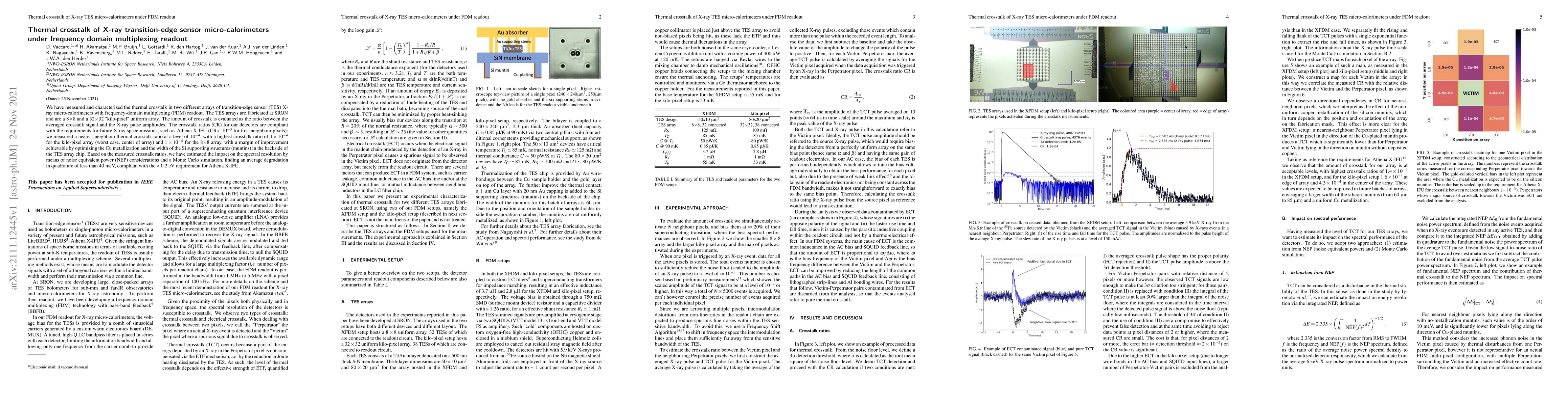 Thumbnail for Thermal crosstalk of X-ray transition-edge sensor micro-calorimeters
  under frequency domain multiplexing readout