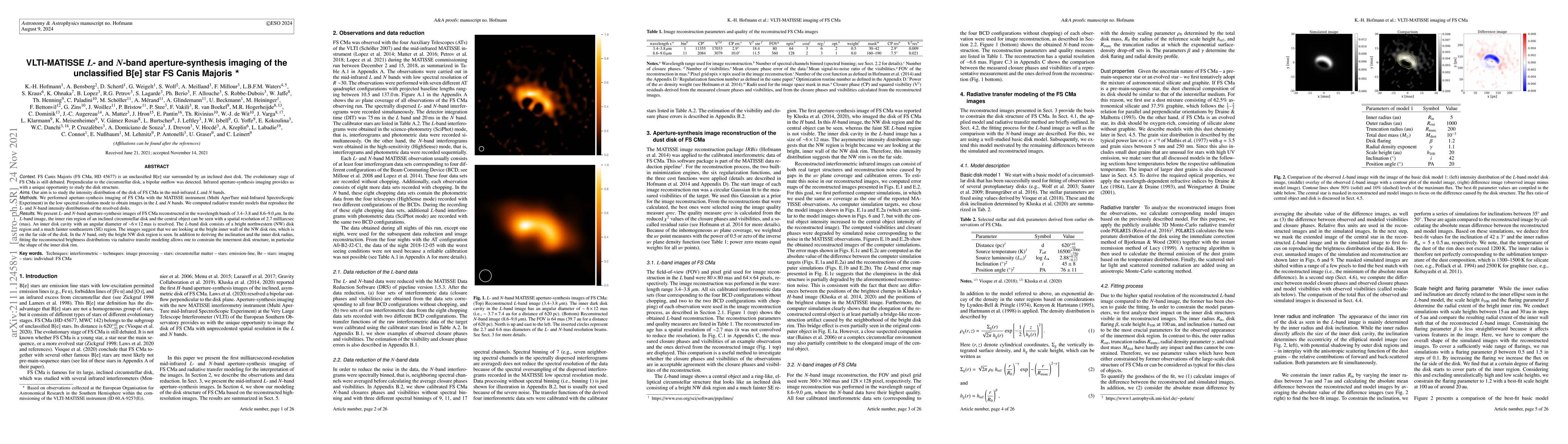 Thumbnail for VLTI-MATISSE L- and N-band aperture-synthesis imaging of the
  unclassified B[e] star FS Canis Majoris