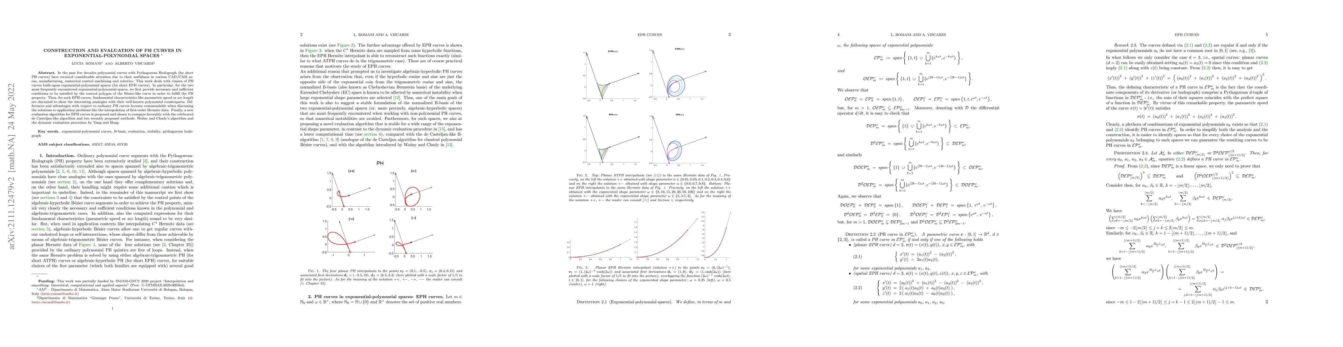 Thumbnail for Construction and evaluation of PH curves in exponential-polynomial
  spaces