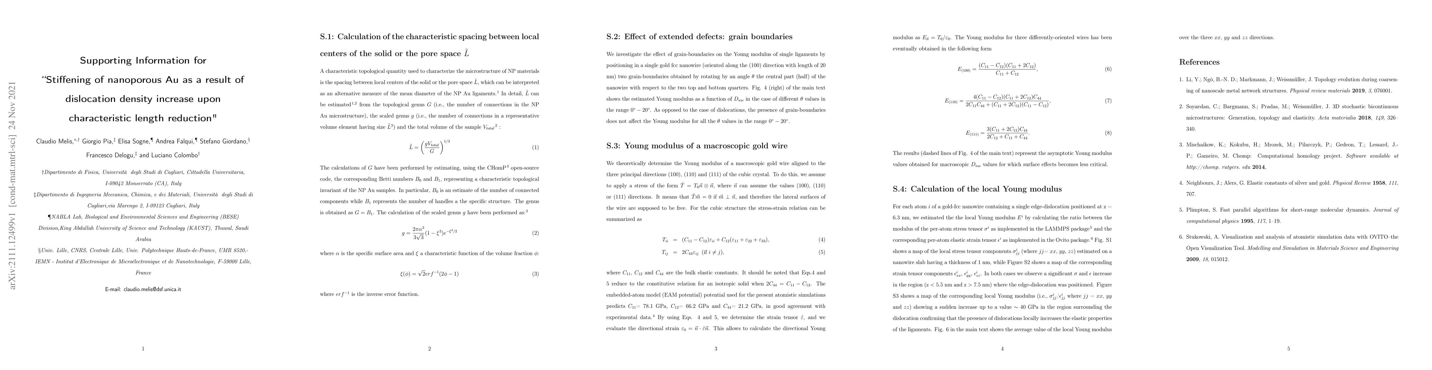 Thumbnail for Stiffening of nanoporous Au as a result of dislocation density increase
  upon characteristic length reduction
