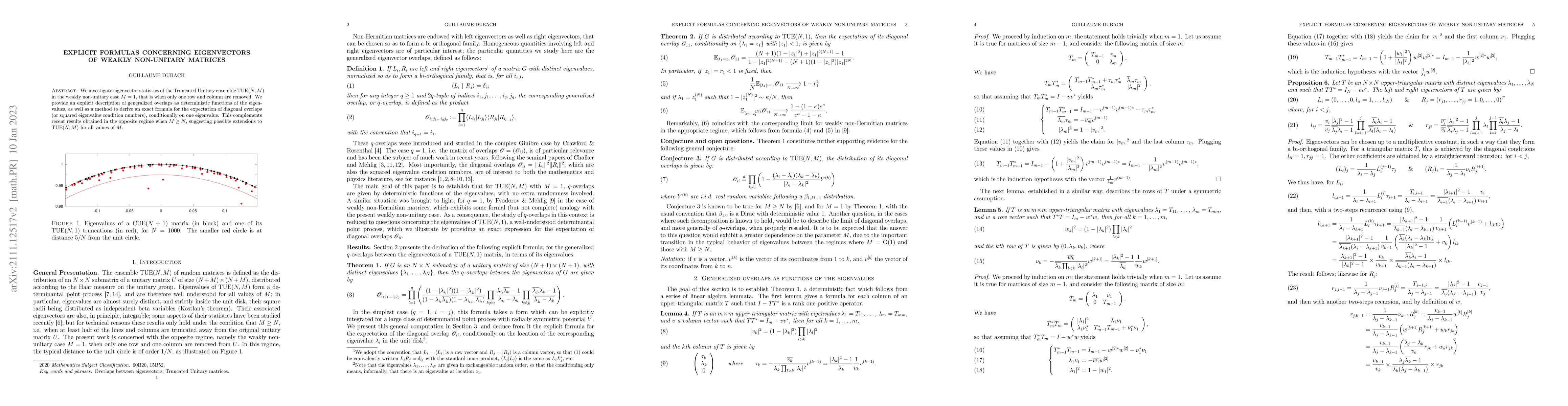 Thumbnail for Explicit formulas concerning eigenvectors of weakly non-unitary matrices
