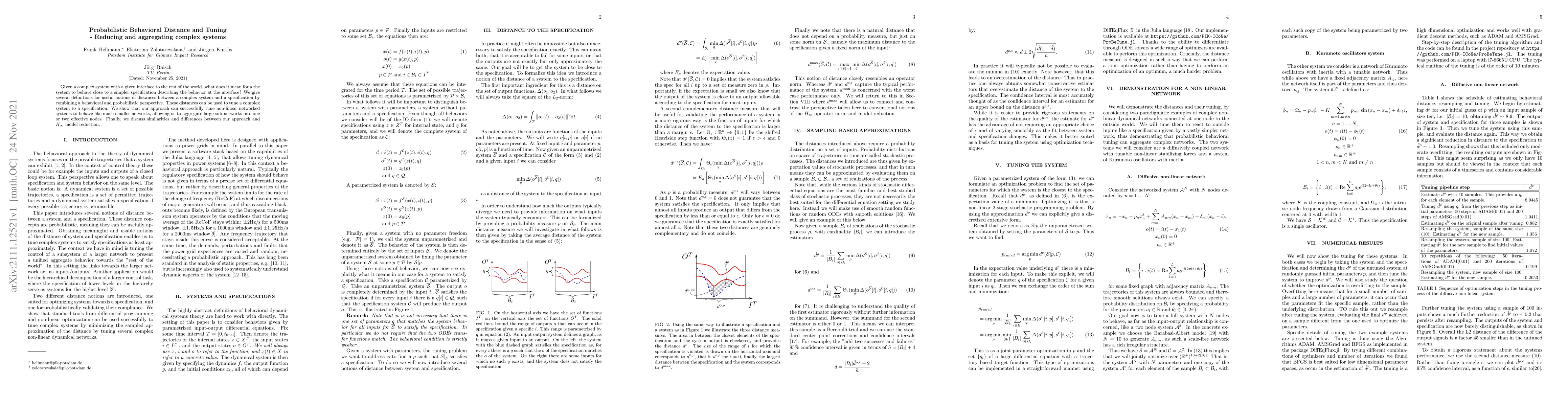 Thumbnail for Probabilistic Behavioral Distance and Tuning - Reducing and aggregating
  complex systems