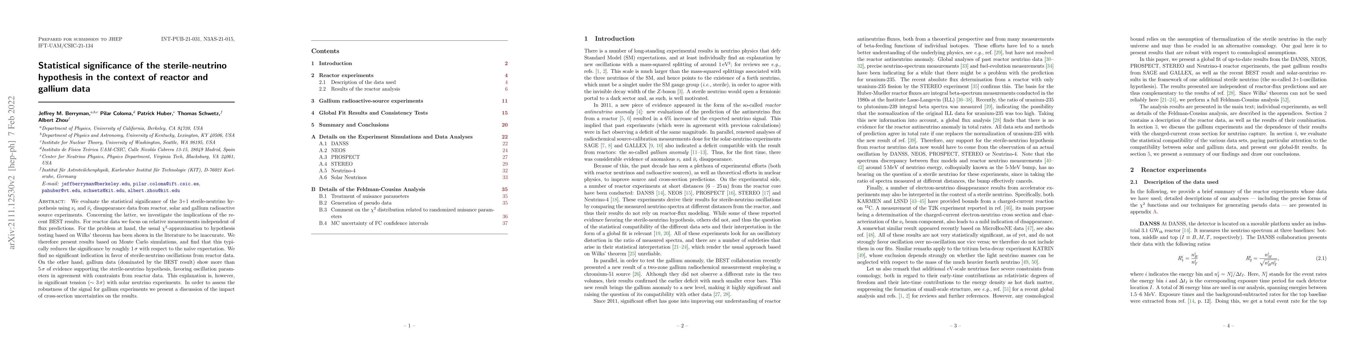 Thumbnail for Statistical significance of the sterile-neutrino hypothesis in the
  context of reactor and gallium data
