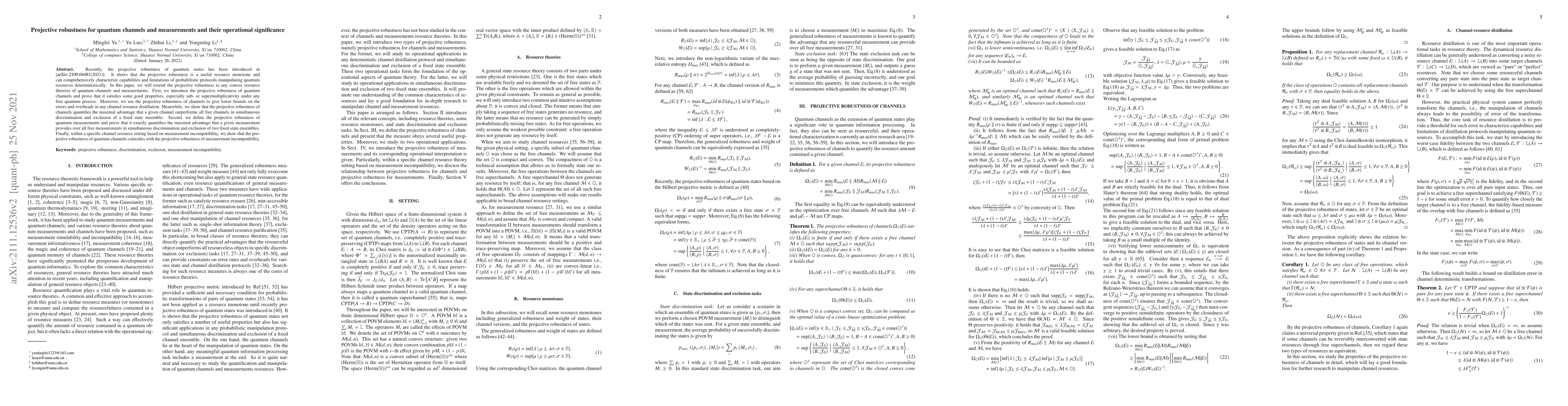 Thumbnail for Projective robustness for quantum channels and measurements and their
  operational significance