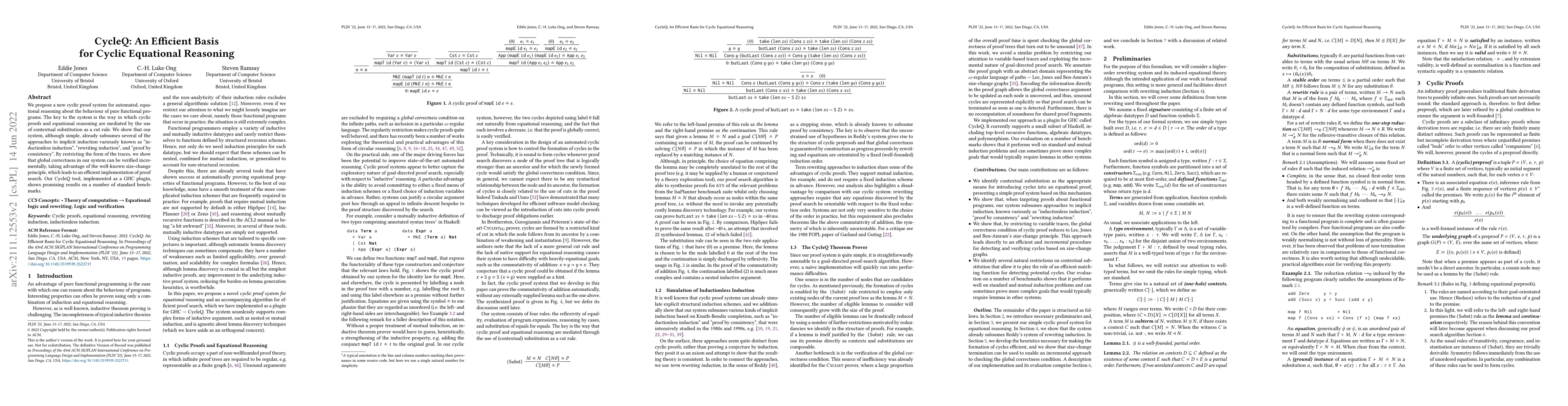 Thumbnail for CycleQ: An Efficient Basis for Cyclic Equational Reasoning