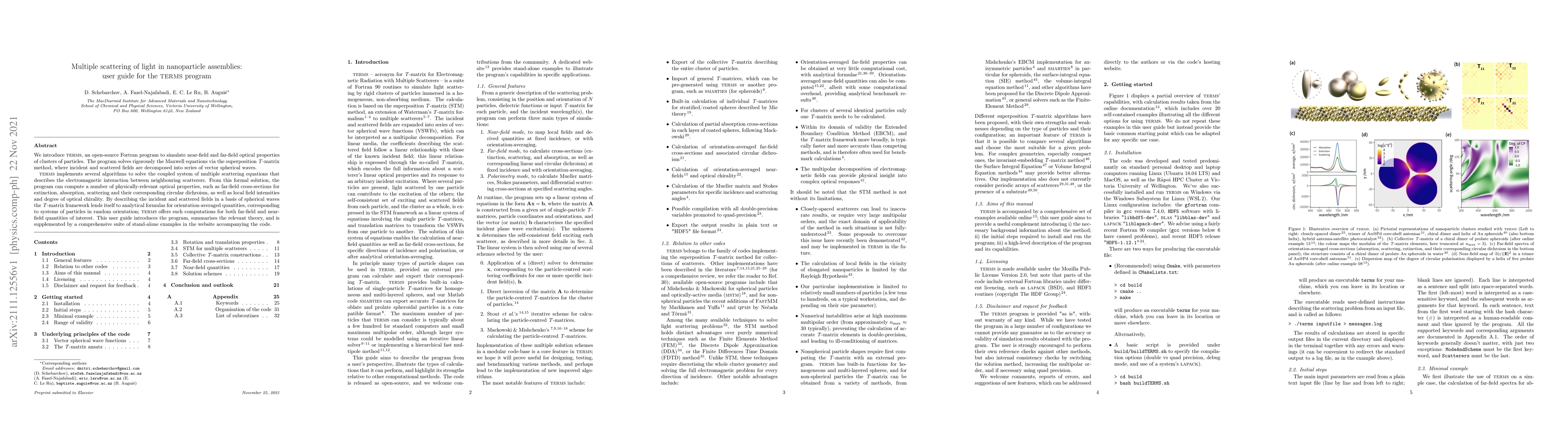 Thumbnail for Multiple scattering of light in nanoparticle assemblies: user guide for
  the TERMS program