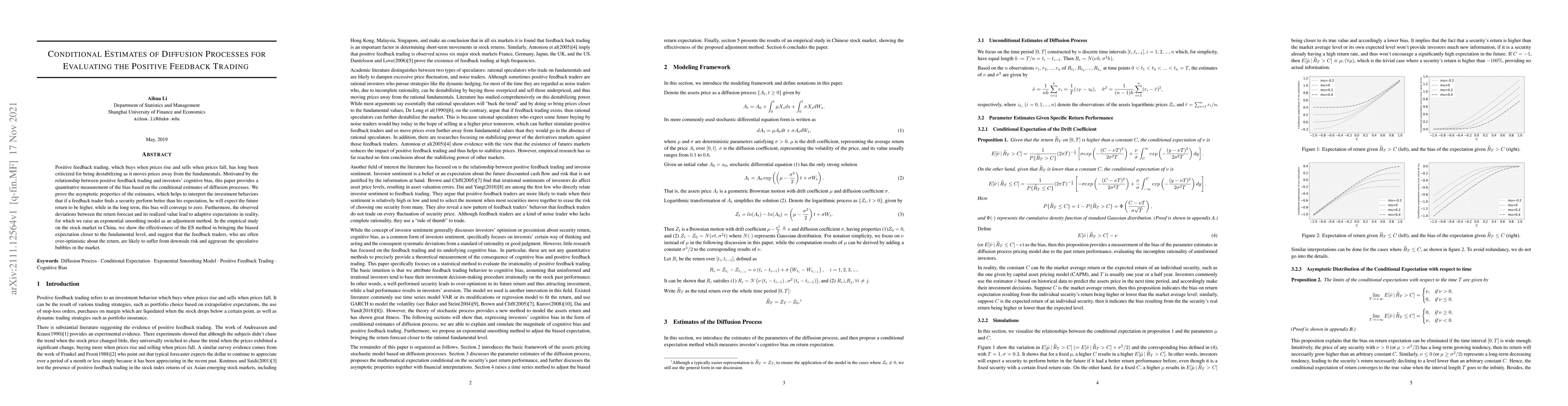Thumbnail for Conditional Estimates of Diffusion Processes for Evaluating the Positive
  Feedback Trading