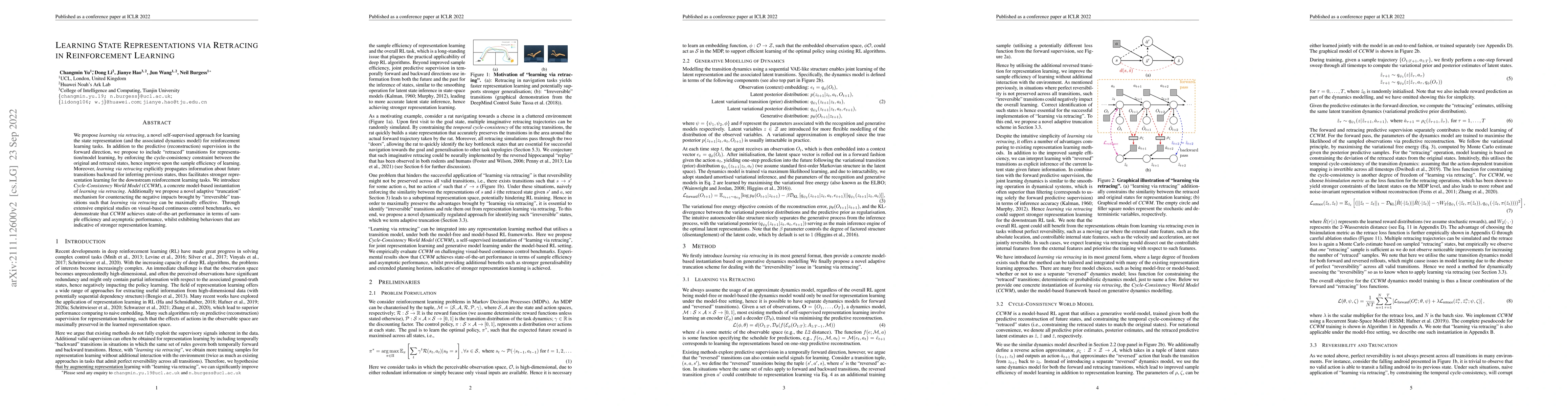 Thumbnail for Learning State Representations via Retracing in Reinforcement Learning