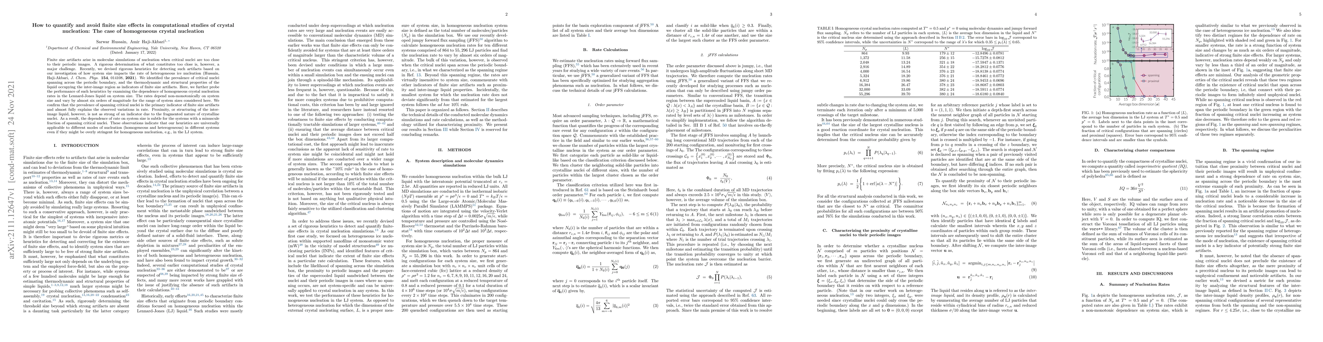 Thumbnail for How to quantify and avoid finite size effects in computational studies
  of crystal nucleation: The case of homogeneous crystal nucleation