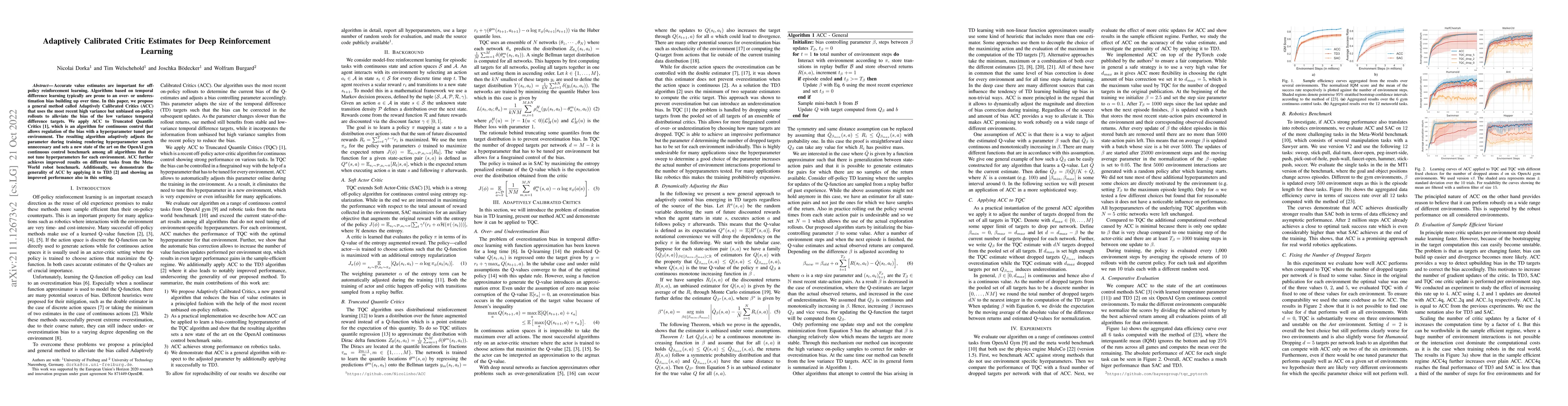 Thumbnail for Adaptively Calibrated Critic Estimates for Deep Reinforcement Learning