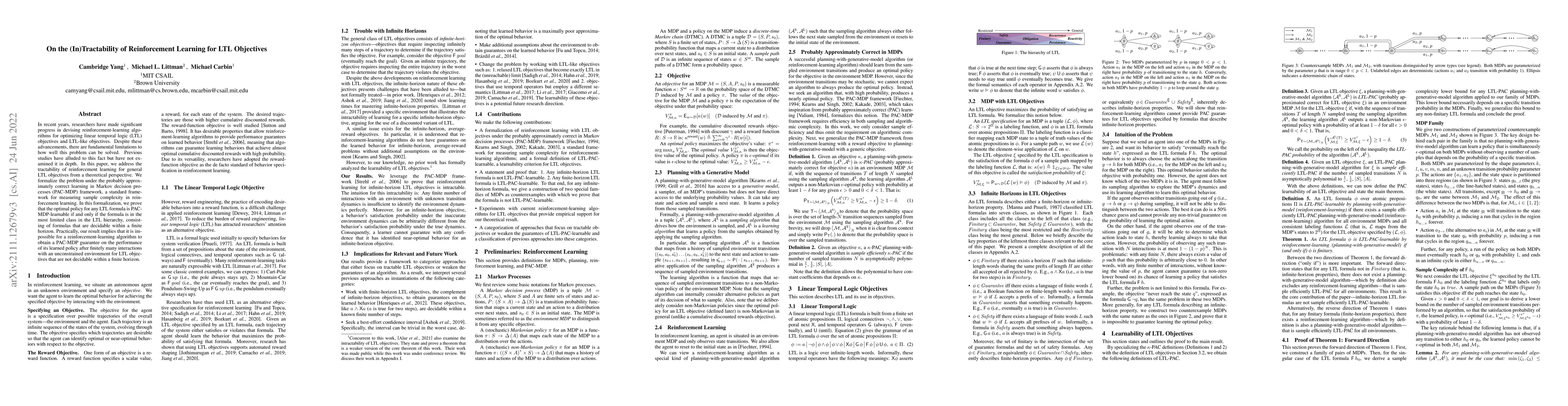 Thumbnail for On the (In)Tractability of Reinforcement Learning for LTL Objectives