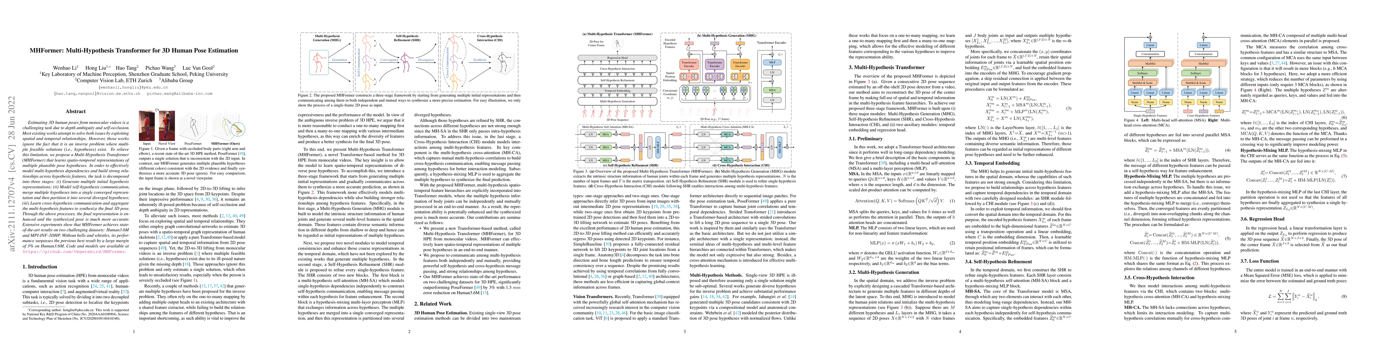 Thumbnail for MHFormer: Multi-Hypothesis Transformer for 3D Human Pose Estimation