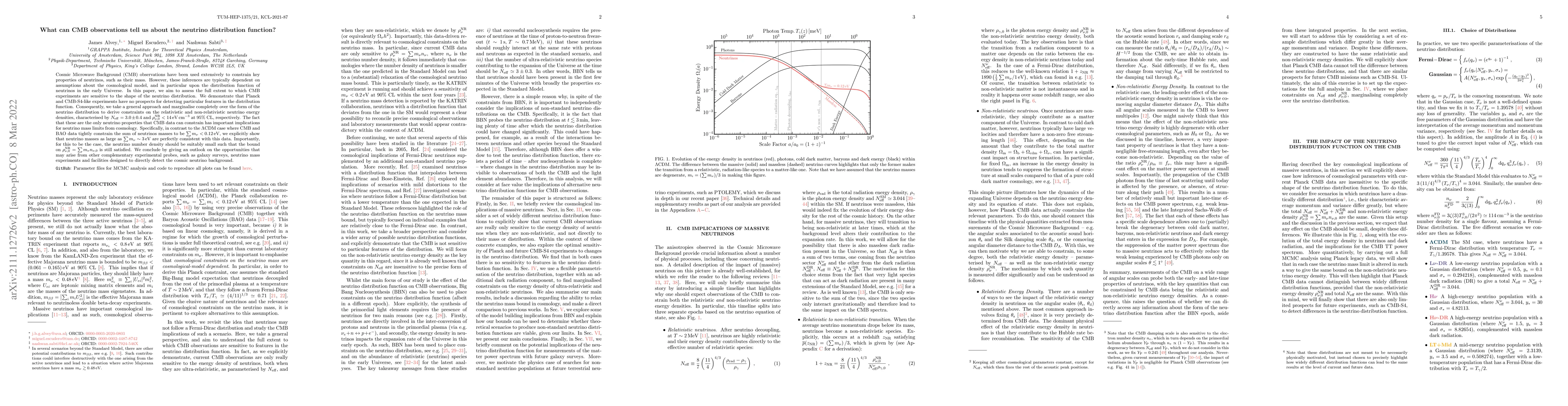 Thumbnail for What can CMB observations tell us about the neutrino distribution
  function?
