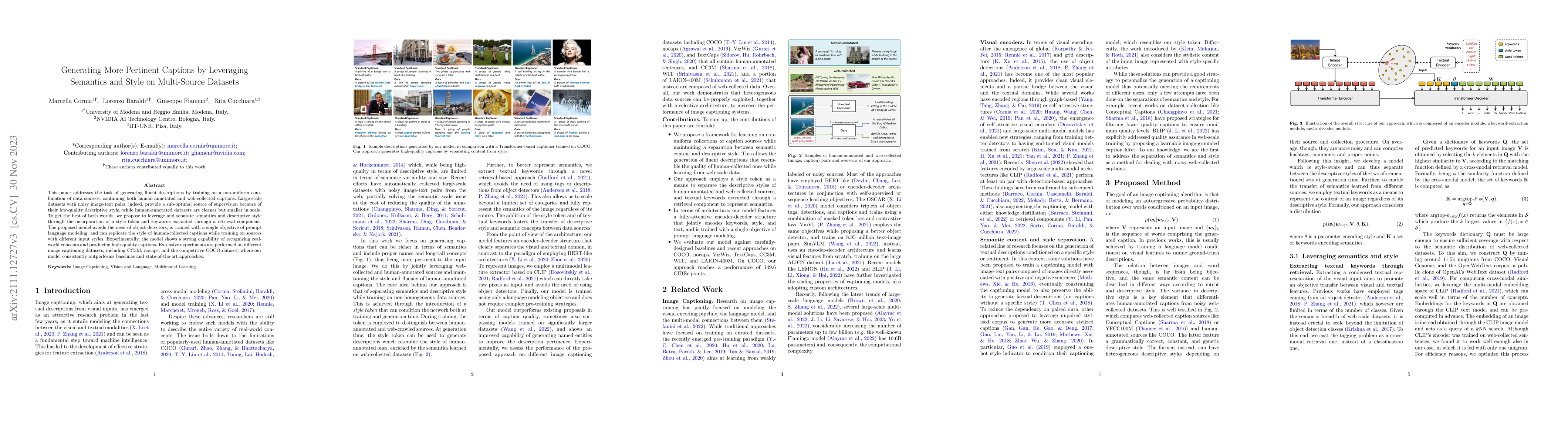 Thumbnail for Generating More Pertinent Captions by Leveraging Semantics and Style on
  Multi-Source Datasets