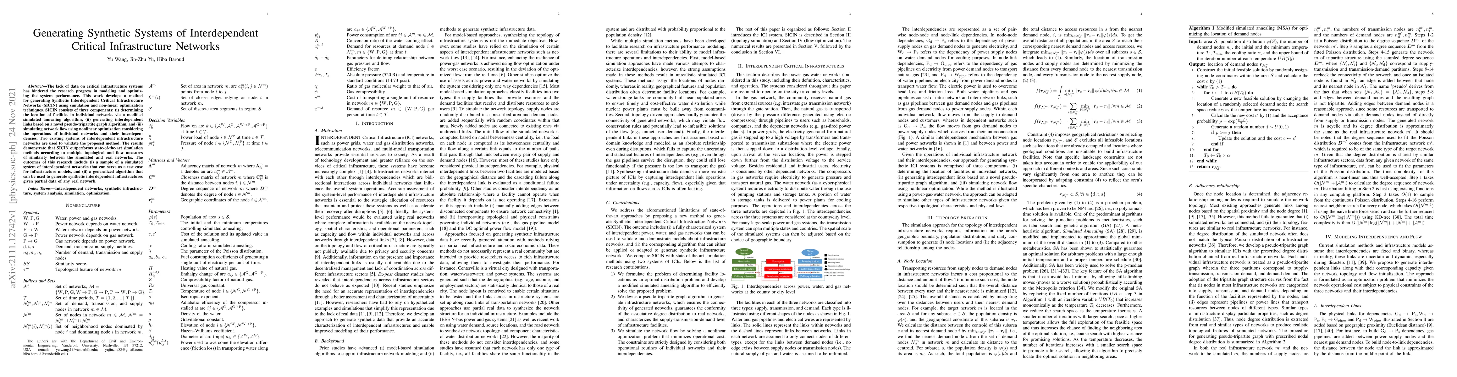 Thumbnail for Generating Synthetic Systems of Interdependent Critical Infrastructure
  Networks