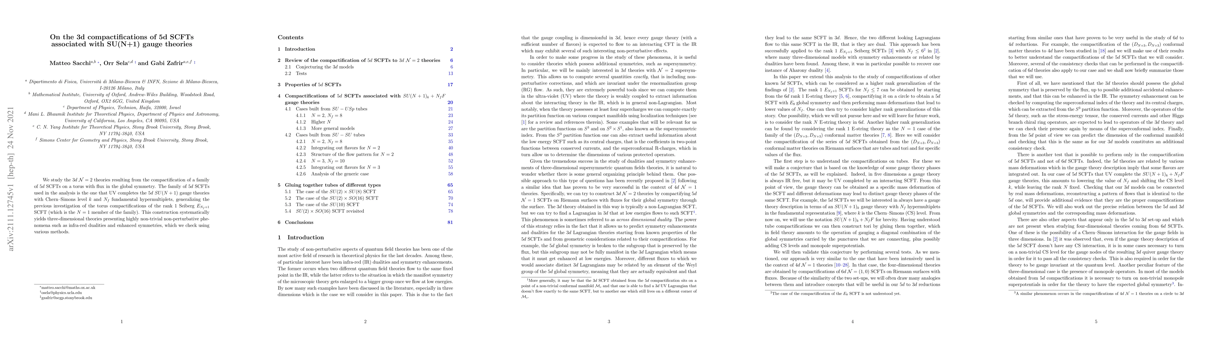 Thumbnail for On the 3d compactifications of 5d SCFTs associated with SU(N+1) gauge
  theories
