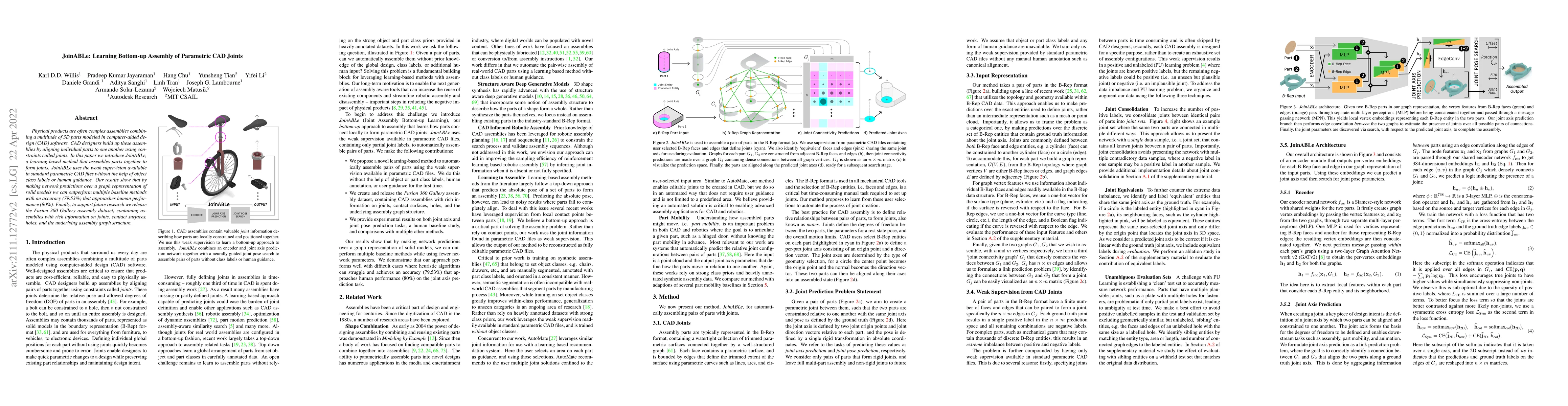 Thumbnail for JoinABLe: Learning Bottom-up Assembly of Parametric CAD Joints